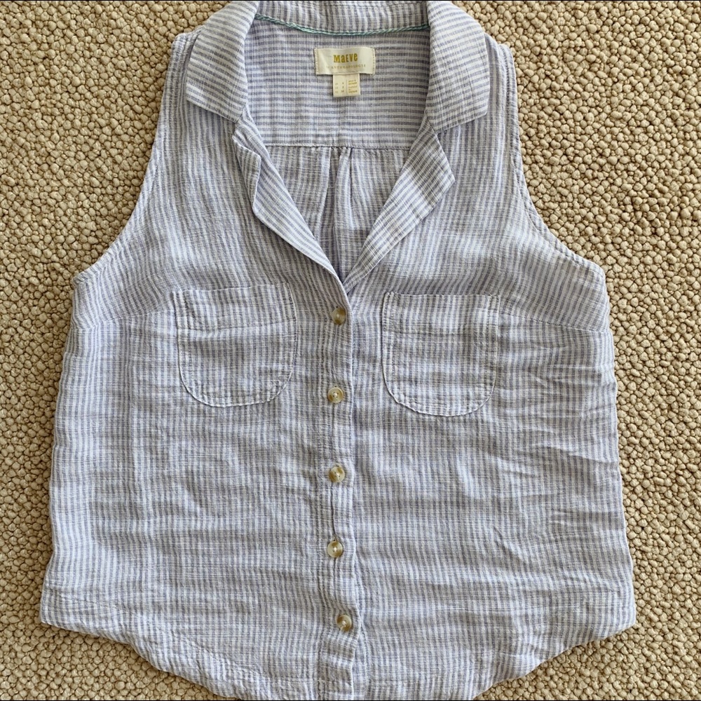Anthropologie Linen Tank, Size XS